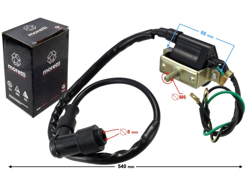 High-voltage coil for 4T moped