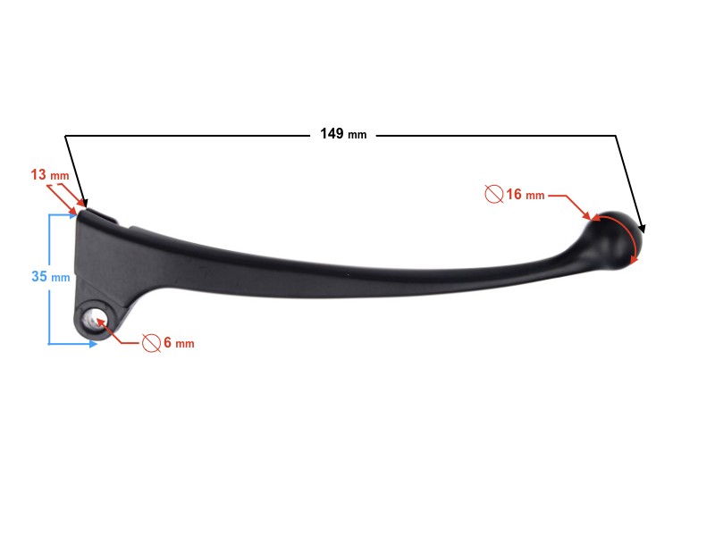 (WHOLESALE) Front Brake Lever, Manual for Ranger Classic Moped (E4) (WHOLESALE) Front Brake Lever, Manual for Ranger Classic Moped (E4)
