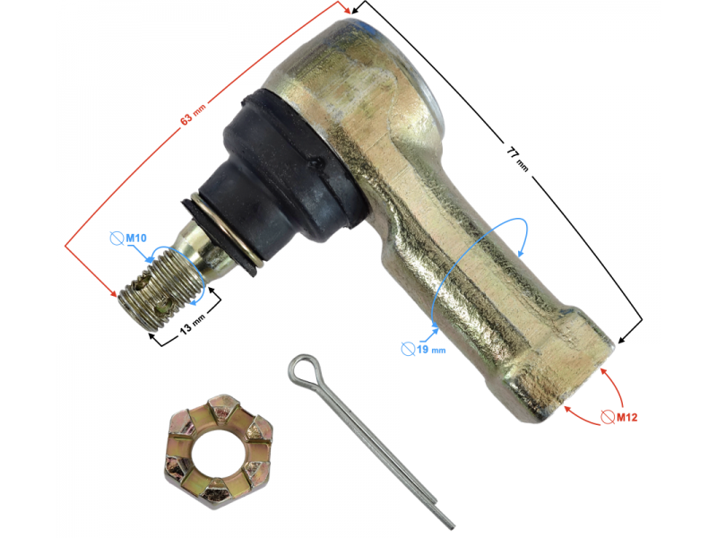 Left tie rod end HISUN Tactic 550