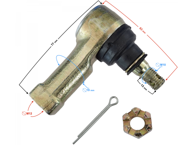 Right tie rod end HISUN Tactic 550 Right tie rod end HISUN Tactic 550