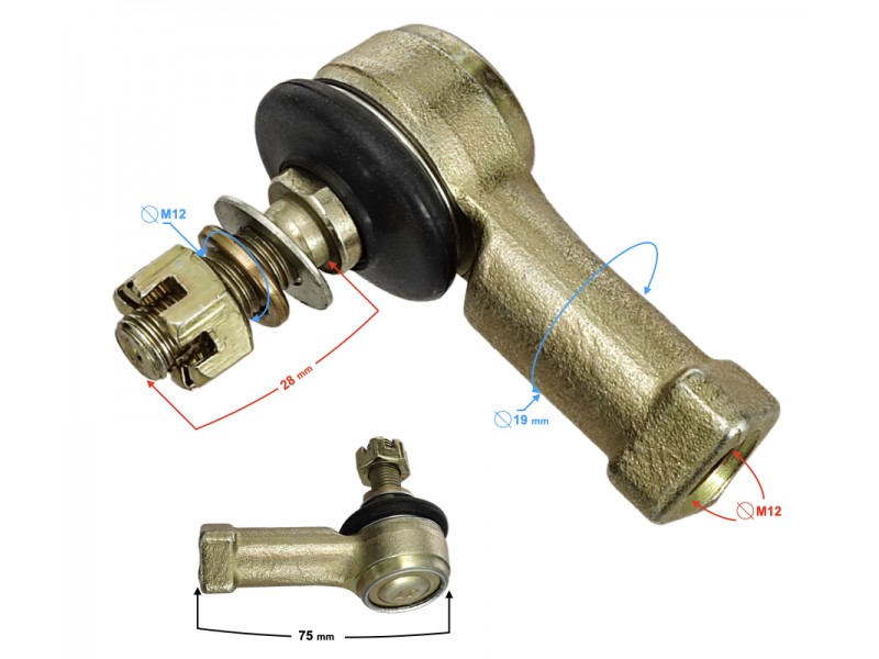 Steering rod ends 12mm / 12mm ATV P