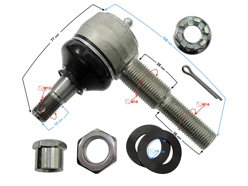 Tie rod end for ATV