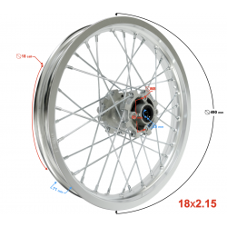 Rear rim 18-2.15 NXT250 silver