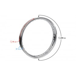 Steel wheel rim for Simson 16-1.6