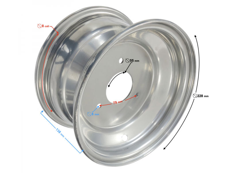 Front Rim 8x5.5 (Three Hole) ATV