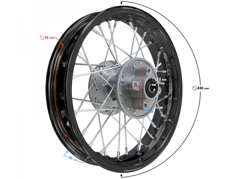 Rear rim 161,85 (67mm spacing) Dirt bike