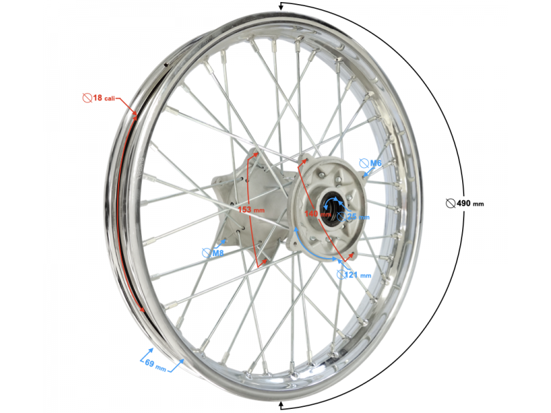 Steel rear rim DB250 MZK
