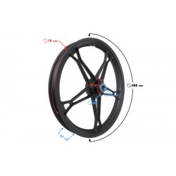 3.00-18 front rim with disc brake for Classic 125 motorcycle, aluminum