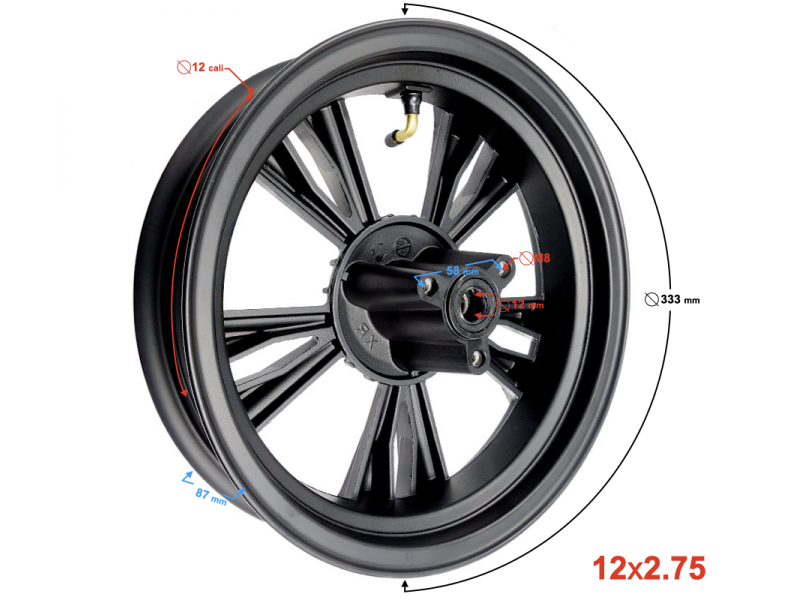 Front rim for E-Max scooter 2.5 / 12 inches