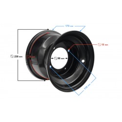 Rear rim 8 inches ATV Eagle and Force