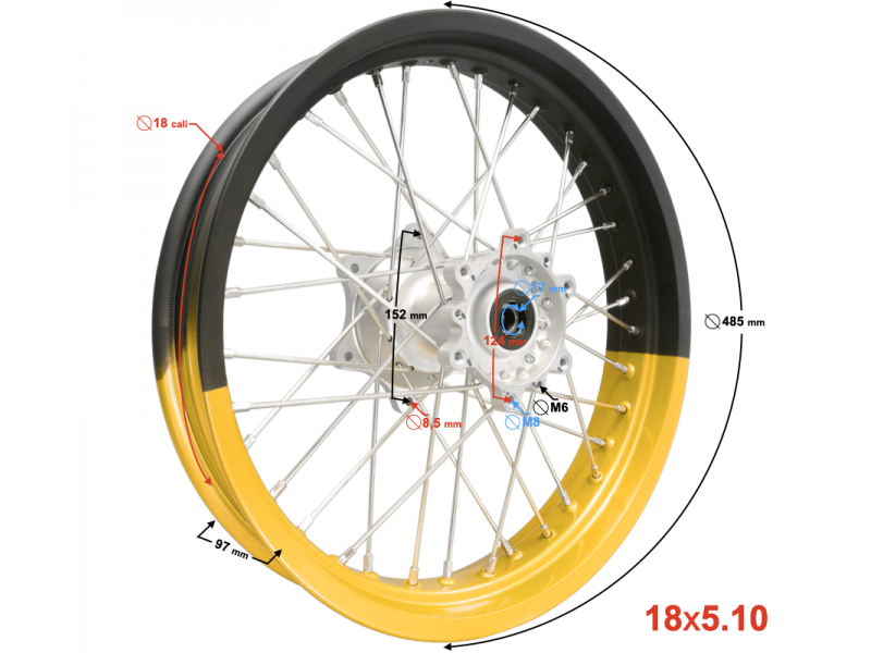 Rear Wheel Yellow VOGE 300 Rally