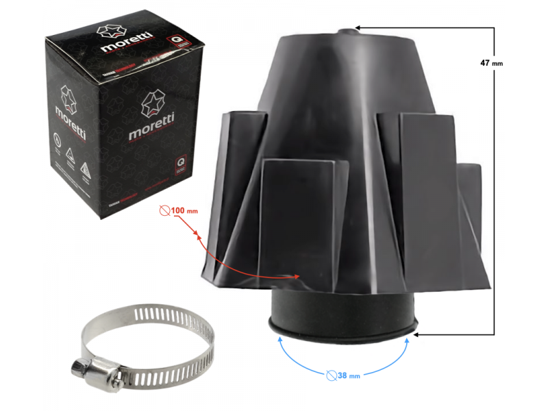 Cone air filter 38mm