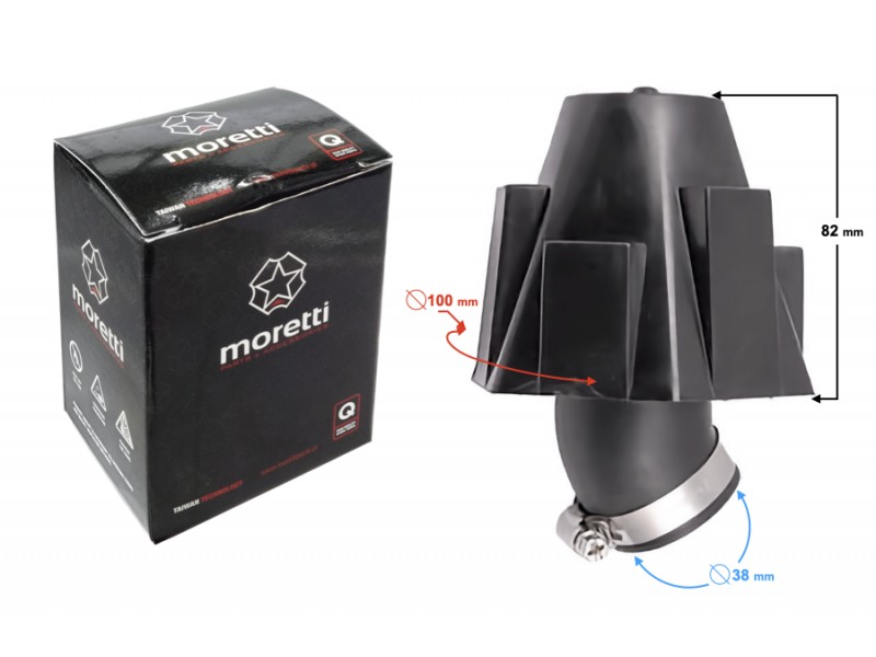 Cone air filter mounted - angled (45 °) 38mm