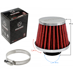 Cone air filter, red, diameter 34 mm Cone air filter, red, diameter 34 mm