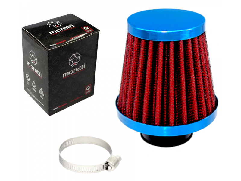 Cone air filter, silver, diameter 35mm