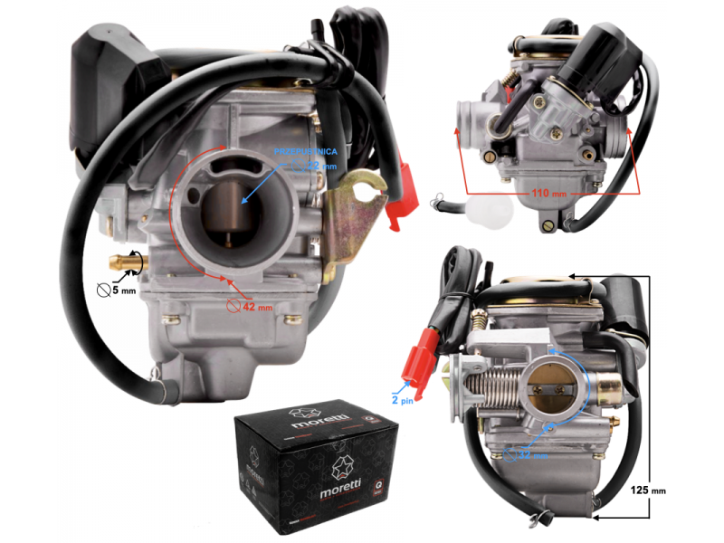 Carburetor GY6 and ATV 150cc 4T t.22 mm