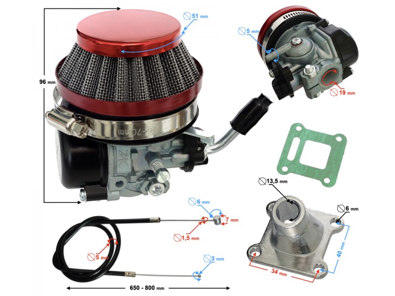 Carburetor Pocket Bike, set