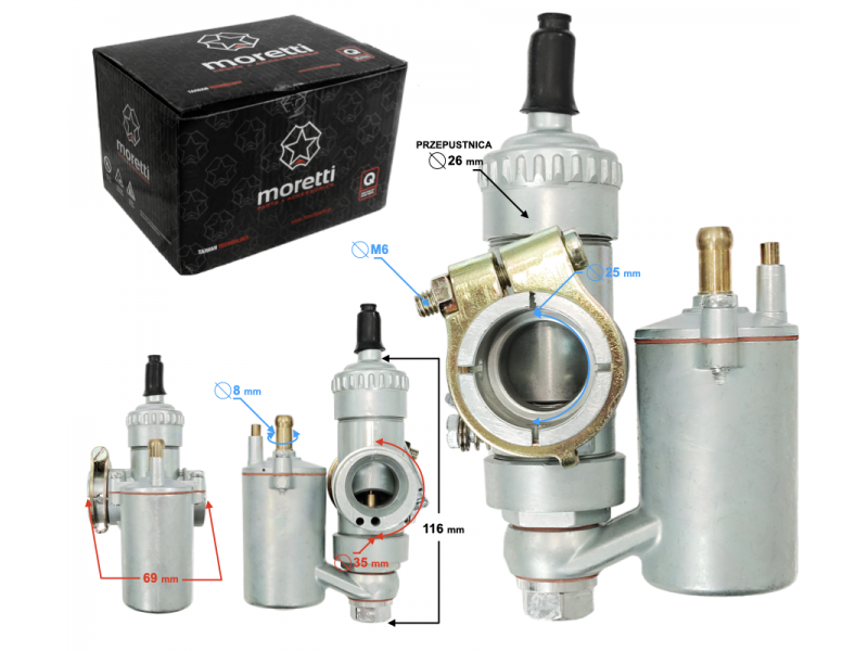 Carburetor Moretti G20, 125cc 2T, WSK 125