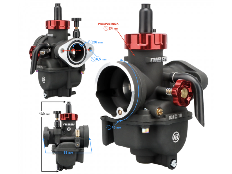 Carburetor NIBBI PE24 24mm Racing Carburetor NIBBI PE24 24mm Racing