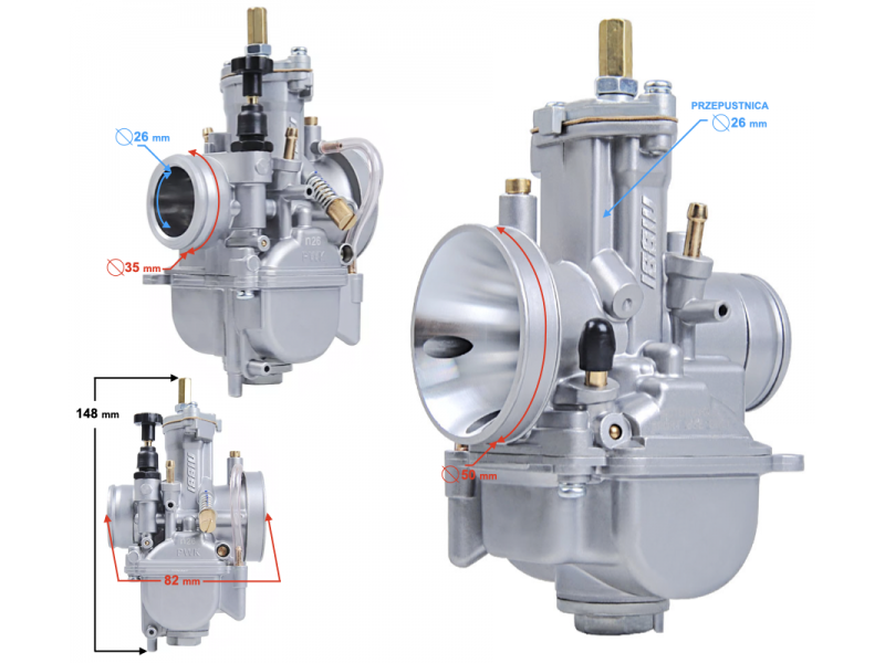 Carburetor NIBBI PWK26 26mm Sport