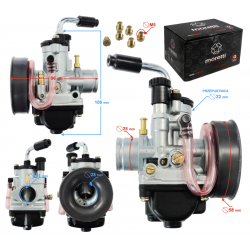 Carburetor Moretti AM6, 50cc 2T, t.22mm, automatic suction