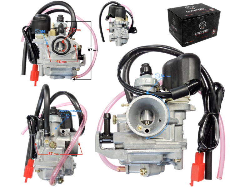 Carburetor Moretti Katana for DKMorini, 50cc 2T, t.15mm, electric suction