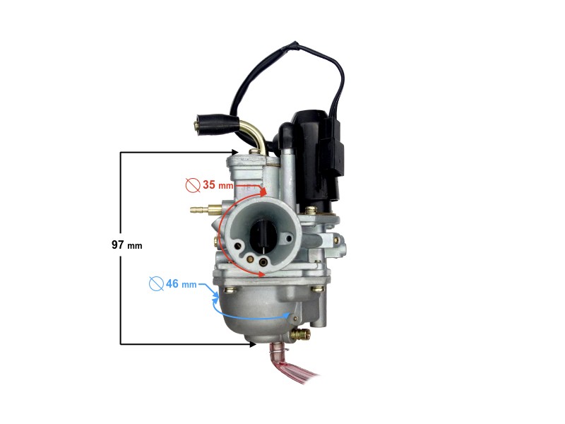 Carburetor 50cc 2T, electric suction