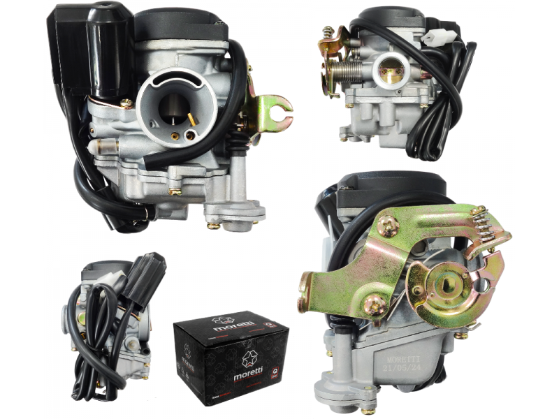 Carburetor Moretti GY6, 50cc 4T, t.18 mm, automatic suction, plastic cover