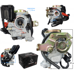 Carburetor Moretti GY6, 50cc 4T, t.16 mm, automatic suction, metal cover Carburetor Moretti GY6, 50cc 4T, t.16 mm, automatic suction, metal cover