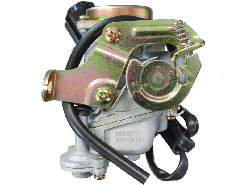 Carburetor Moretti GY6, 50cc 4T, t.16 mm, automatic suction, metal cover