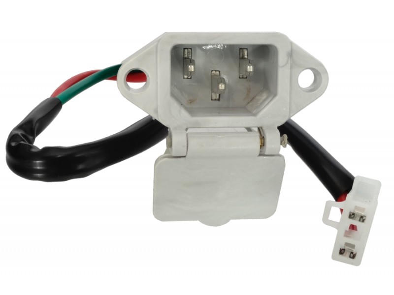 Electric scooter charging socket with a flap