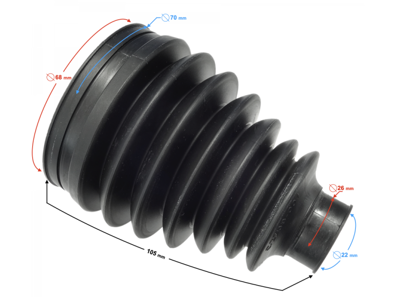 Front shaft rubber cover for Tactic 550