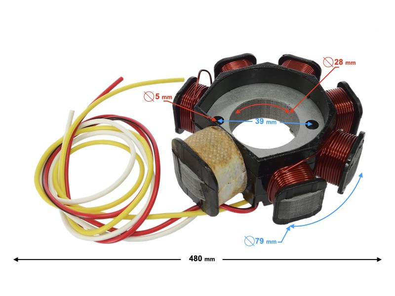Ignition stator (magneto) for 2T scooter, 7 coils