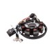 Universal ignition stator for 50cc 4T moped: 8 coils, 5 cables