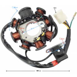 Magneto for Moretti horizontal engine 154FMI, 125cc 4T, 4-speed Manual