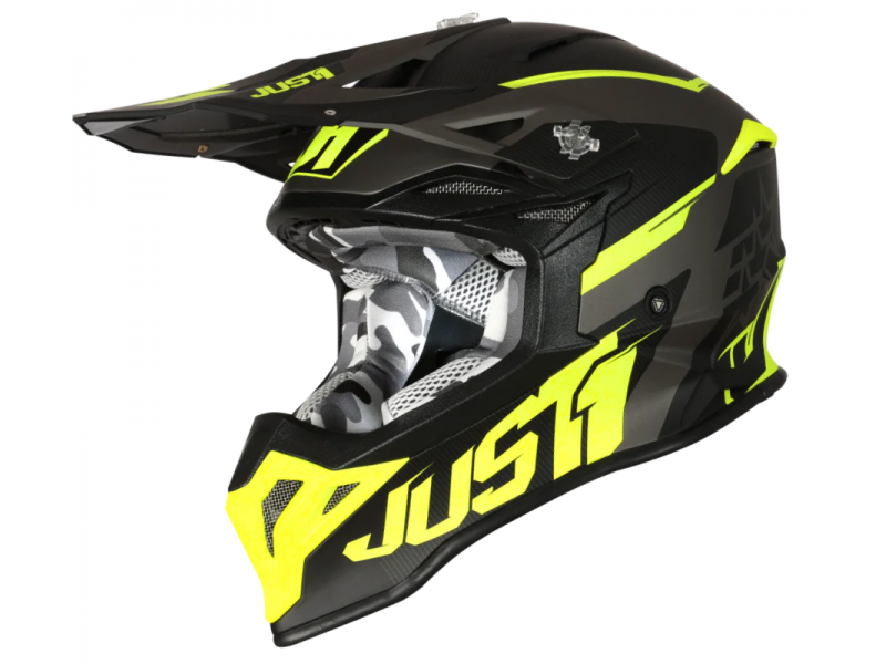 Helmet JUST1 J39 STARS black fluo yellow titanium matt S