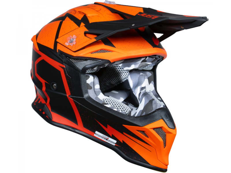 Helmet JUST1 J39 POSEIDON black orange red XS