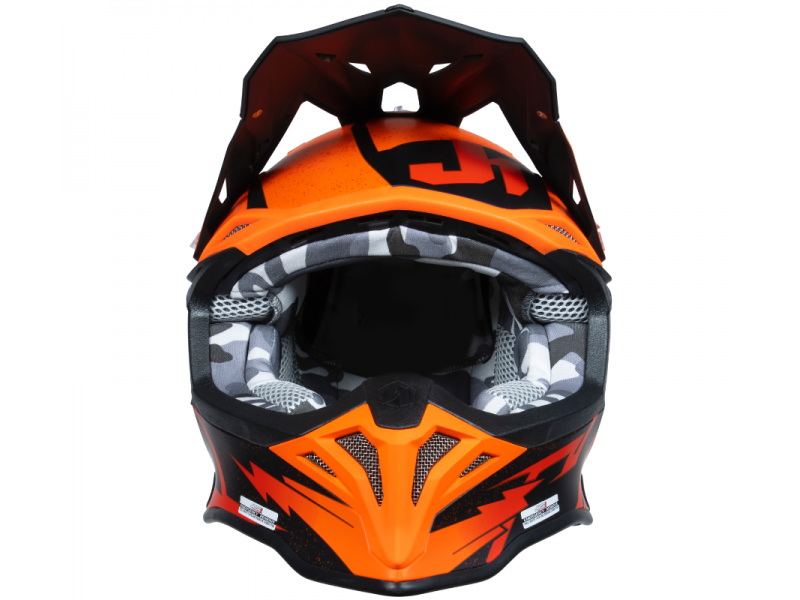 Helmet JUST1 J39 POSEIDON black orange red XS
