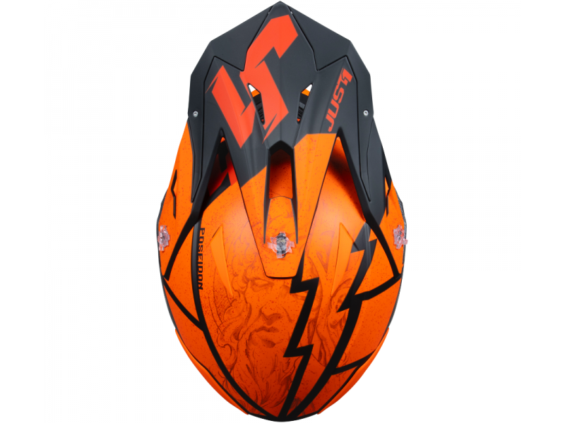 Helmet JUST1 J39 POSEIDON black orange red L