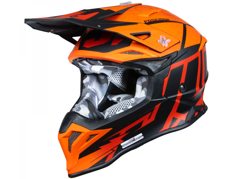Helmet JUST1 J39 POSEIDON black orange red XL