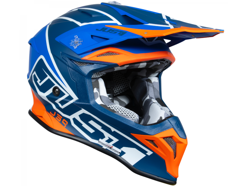 Helmet JUST1 J39 THRUSTER blue orange white matt L