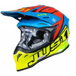 Helmet JUST1 J39 THRUSTER fluo yellow blue red black gloss XS