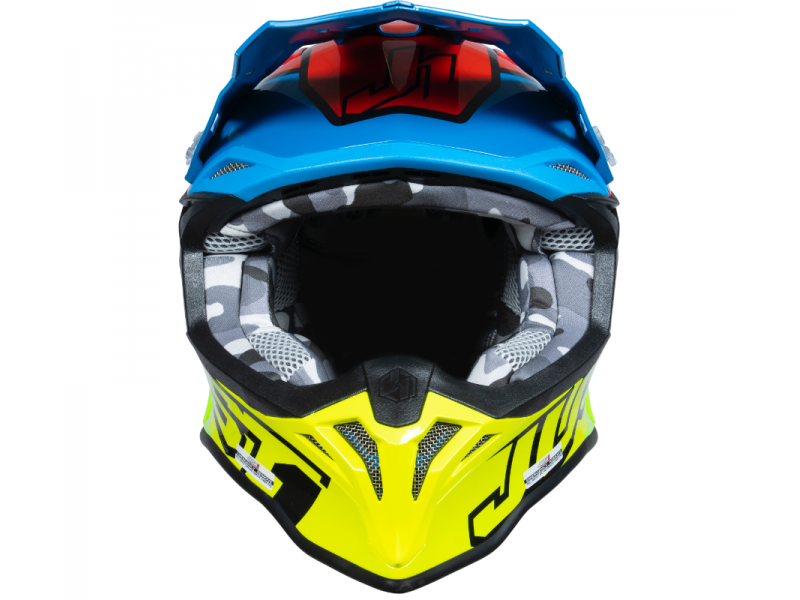 Helmet JUST1 J39 THRUSTER fluo yellow blue red black gloss M