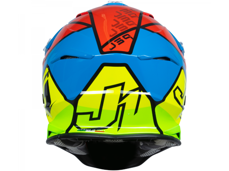 Helmet JUST1 J39 THRUSTER fluo yellow blue red black gloss M