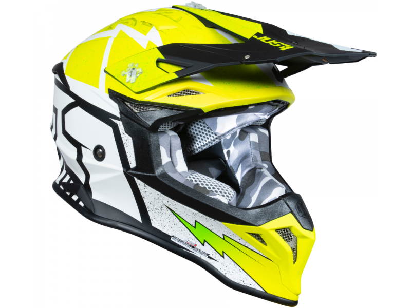 Helmet JUST1 J39 POSEIDON black fluo yellow white matt S