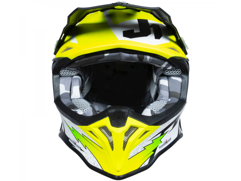 Helmet JUST1 J39 POSEIDON black fluo yellow white matt S