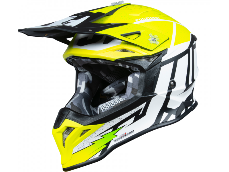 Helmet JUST1 J39 POSEIDON black fluo yellow white matt S
