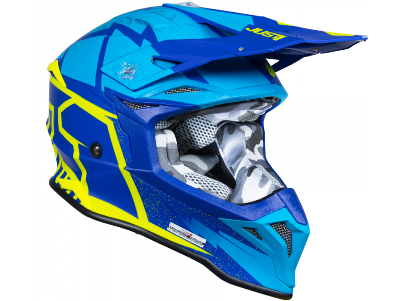 Helmet JUST1 J39 POSEIDON blue fluo yellow matt XL