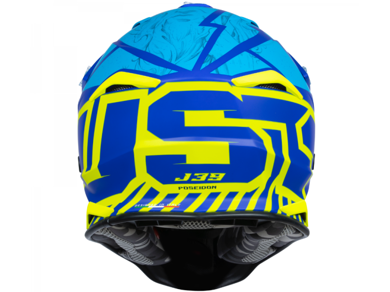 Helmet JUST1 J39 POSEIDON blue fluo yellow matt XL