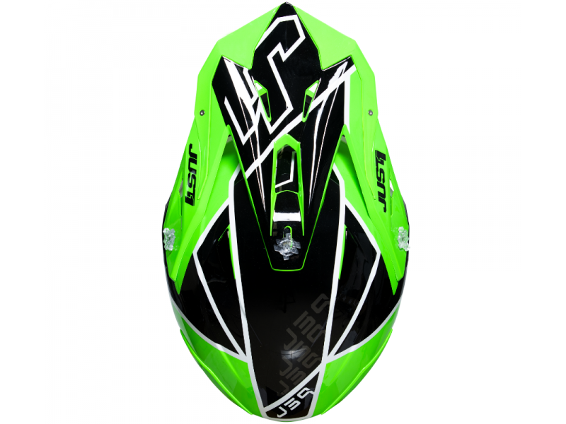 JUST1 J39 THRUSTER helmet black green fluo white gloss XS